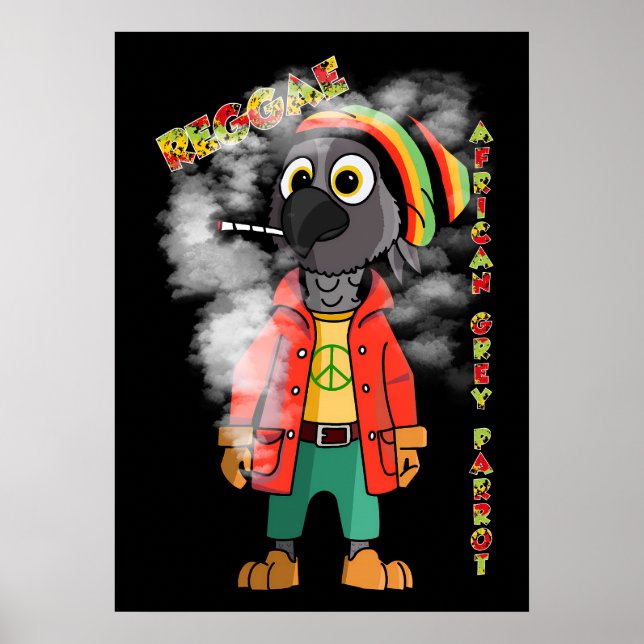 Reggae-Afrikanischer Papagei Poster (Vorne)