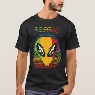 Reggae Alien Retro Jamaica Rasta Souvenir Rastafar T-Shirt