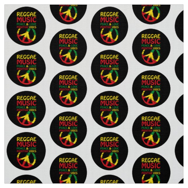 Reggae and Peace Symbol with positive quotes Stoff (Muster)