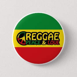 Reggae Art mit positiven Worten Frieden und Liebe Button