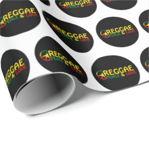 Reggae Art mit positiven Worten Frieden und Liebe Geschenkpapier