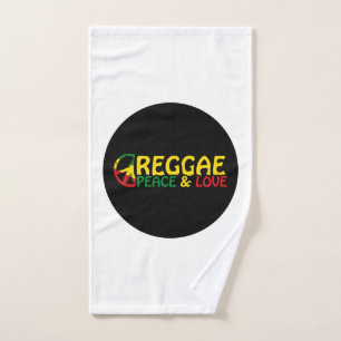 Reggae Art mit positiven Worten Frieden und Liebe Handtuch