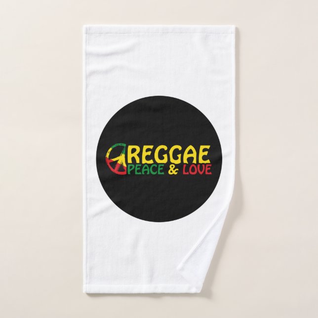 Reggae Art mit positiven Worten Frieden und Liebe Handtuch (Handtuch)