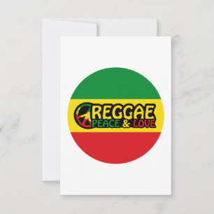 Reggae Art mit positiven Worten Frieden und Liebe Karte