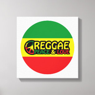 Reggae Art mit positiven Worten Frieden und Liebe Leinwanddruck