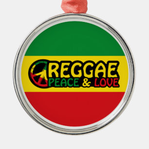 Reggae Art mit positiven Worten Frieden und Liebe Ornament Aus Metall