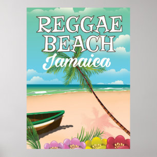 Reggae Beach Jamaika Reiseplakat Poster