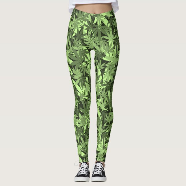 Reggae Camouflage Rastafara - Power Yoga Leggings (Vorderseite)