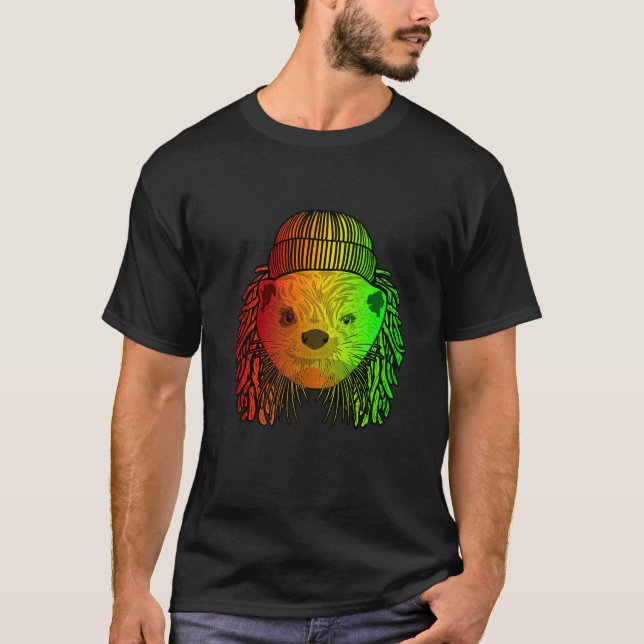 Reggae Cool Otter Dreads Dreadlocks Otter Rasta T-Shirt (Vorderseite)