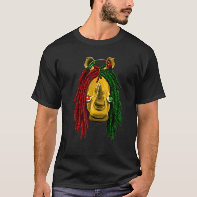 Reggae  Cool Rhino  Dreadlocks  Dreadlocks  Rasta  T-Shirt (Vorderseite)