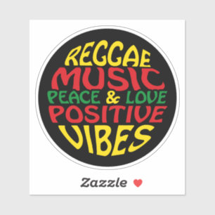 Reggae-Design mit positiven Redewendungen und Zita Aufkleber