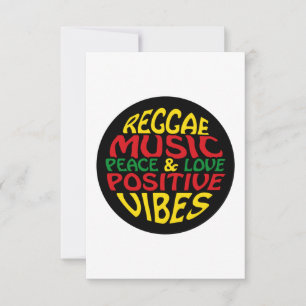 Reggae-Design mit positiven Redewendungen und Zita Karte