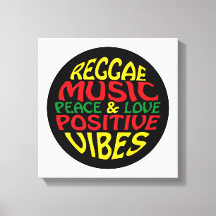 Reggae-Design mit positiven Redewendungen und Zita Leinwanddruck