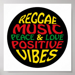 Reggae-Design mit positiven Redewendungen und Zita Poster