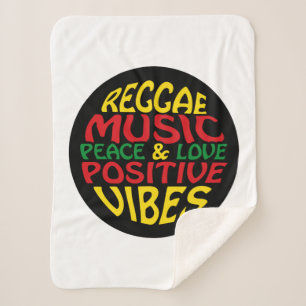 Reggae-Design mit positiven Redewendungen und Zita Sherpadecke
