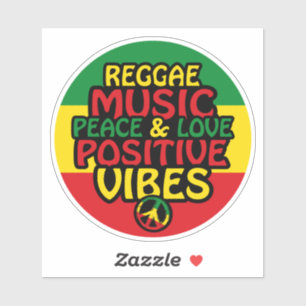 Reggae-Design mit positiven Zitaten und Reggae-Fla Aufkleber