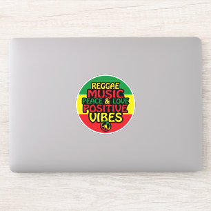 Reggae-Design mit positiven Zitaten und Reggae-Fla Aufkleber