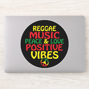 Reggae-Design mit positiven Zitaten und Reggae-Fla Aufkleber