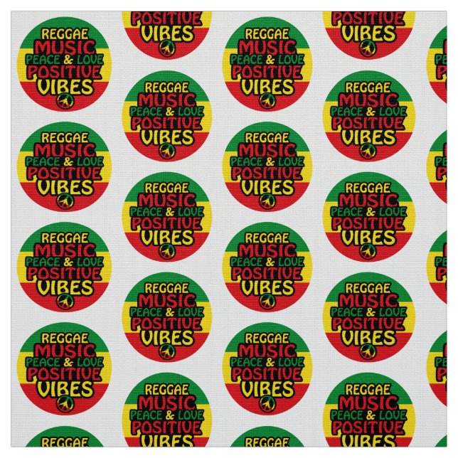 Reggae-Design mit positiven Zitaten und Reggae-Fla Stoff (Muster)