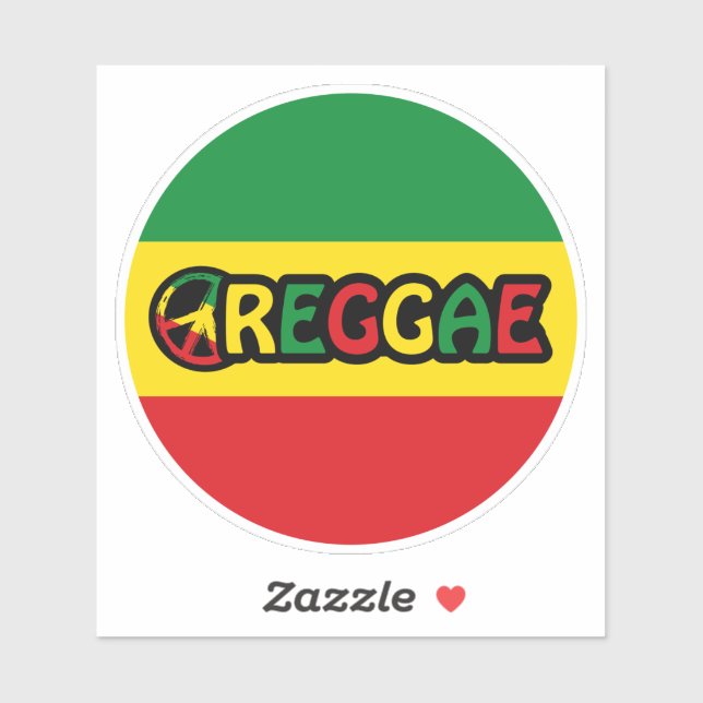 Reggae-Design mit Reggaefarben Aufkleber (Blatt)
