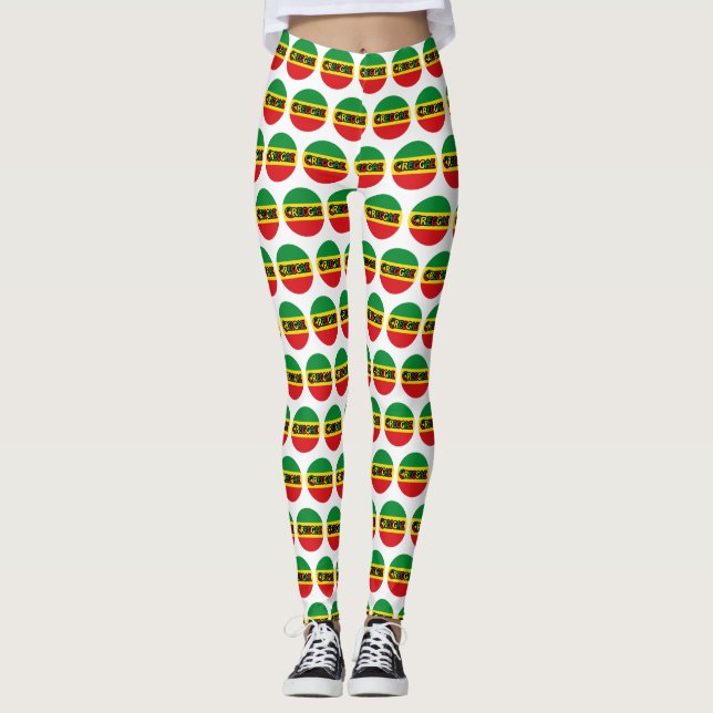 Reggae-Design mit Reggaefarben Leggings (Vorderseite)