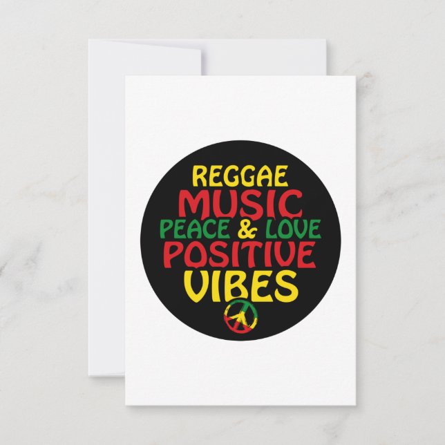 Reggae design with positive quotes and reggae flag karte (Vorderseite)