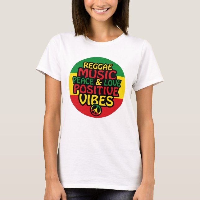 Reggae design with positive quotes and reggae flag T-Shirt (Vorderseite)