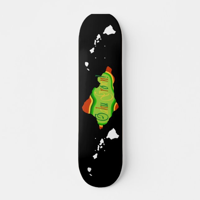 Reggae farbiges Oahu-Skateboard Skateboard (Vorne)