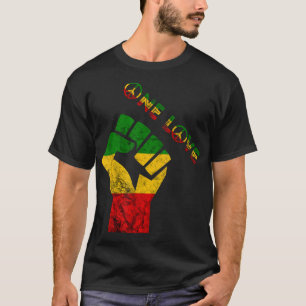 Reggae Fist Rasta Reggae Music Eine Liebe Jamaica T-Shirt
