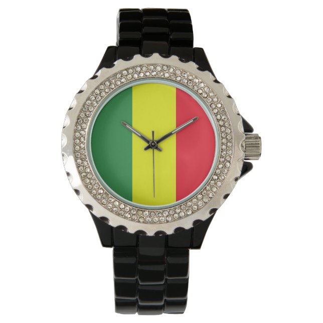 Reggae-Flagge Armbanduhr (Vorderseite)