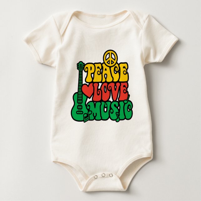 Reggae-FriedensLiebe-Musik Baby Strampler (Vorderseite)