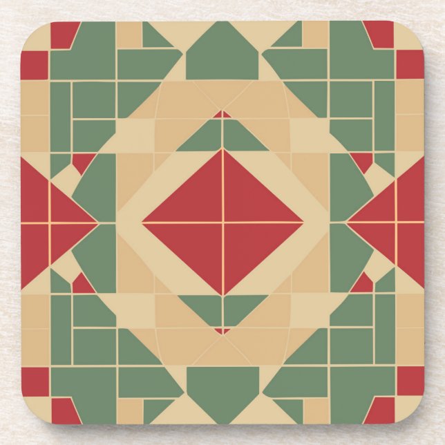 Reggae Geometric Pastel Tile Getränkeuntersetzer (Vorderseite)