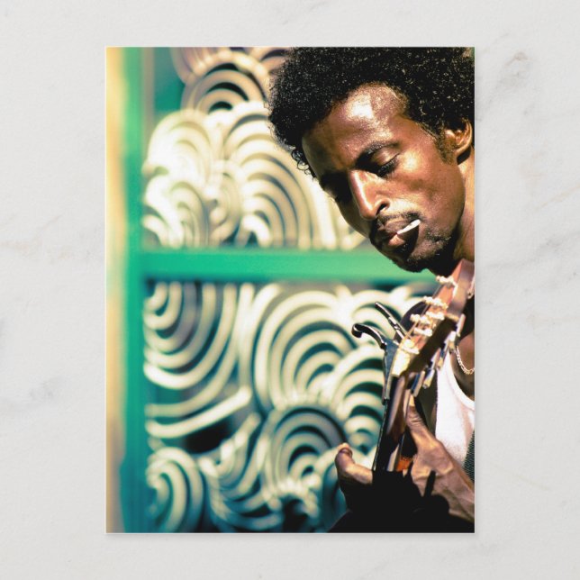 Reggae Guitar Man Postkarte (Vorderseite)