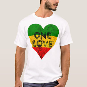 Reggae Heart One Liebe Rasta Reggae Music Rastafar T-Shirt
