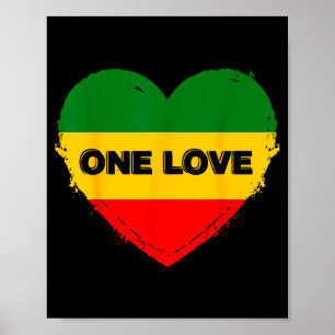 Reggae Herz Eine Liebe Rasta Reggae Musik Rastafar Poster