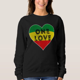 Reggae Herz Eine Liebe Rasta Reggae Musik Rastafar Sweatshirt