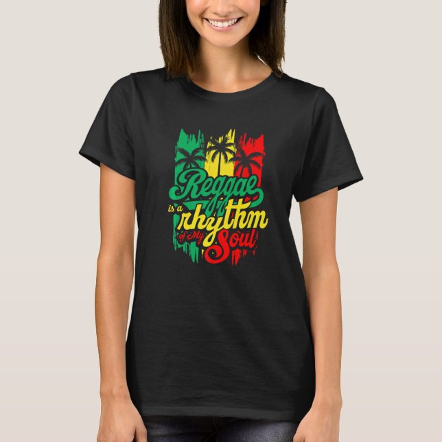 Reggae ist ein Rhythmus meines Souls Rastafari Fla T-Shirt (Vorderseite)