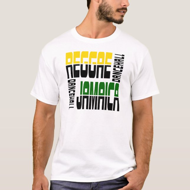 Reggae-Jamaika-Tanz-Hall-Würfel, 3 Farben T-Shirt (Vorderseite)