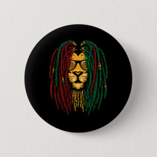 Reggae Lion Dreadlocks Wild Cat Rasta Africa Rasta Button