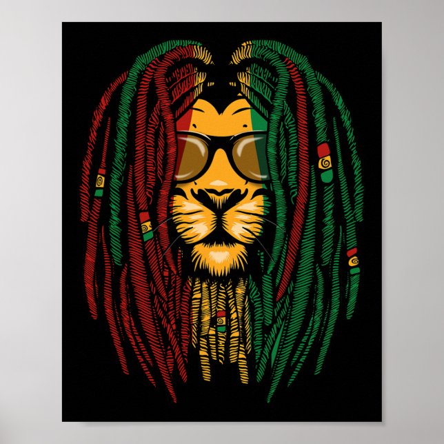 Reggae Lion Dreadlocks Wild Cat Rasta Africa Rasta Poster (Vorne)