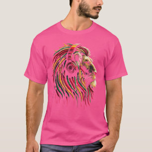 Reggae Lion Kopfhörer Rasta Dreadlocks Musik Art T-Shirt