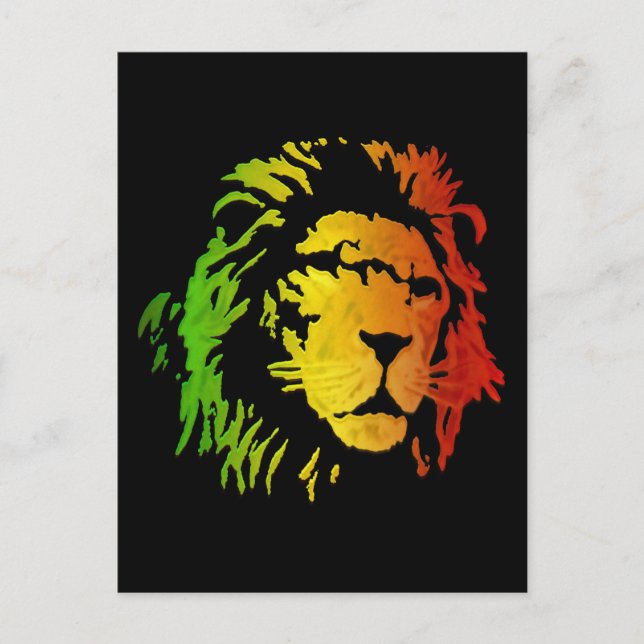 Reggae Lion Rasta Lion von Zion Postkarte (Vorderseite)