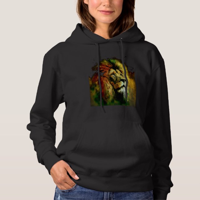 Reggae Lion Rastafari Music Freedom Zion Jamaica Hoodie (Vorderseite)