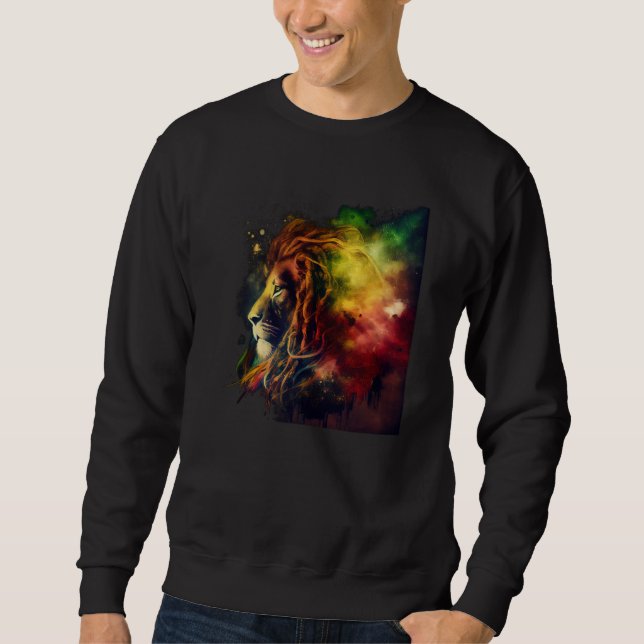 Reggae Lion Rastafari Music Freedom Zion Jamaica   Sweatshirt (Vorderseite)