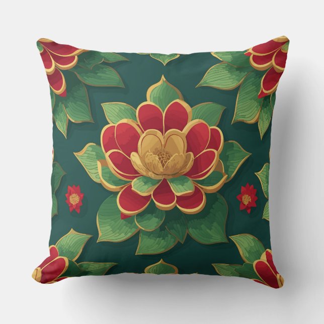 Reggae Lotus Blume Kissen (Vorderseite)