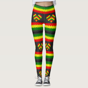Reggae Love Heart Rasta Hippie Power Yoga Leggings