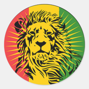 Reggae-Löwe-Flagge Runder Aufkleber