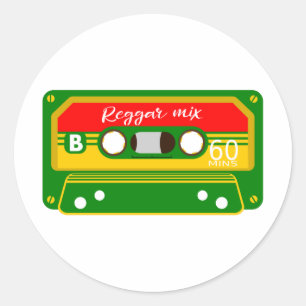 Reggae-Mix-Bandkassette Rastafarian Runder Aufkleber