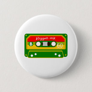 Reggae-Mix-Kassette Rastafarian Button
