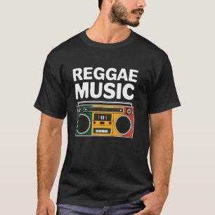 Reggae Music Boombox Retro Vintag Roots Rasta Gra T-Shirt